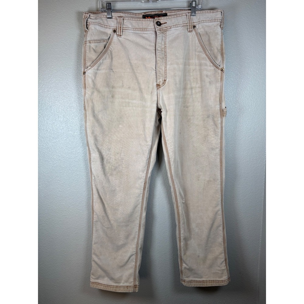 Y2K Walls Men's Utility Canvas Work‎ Carpenter Pants Flannel Lined 38x30